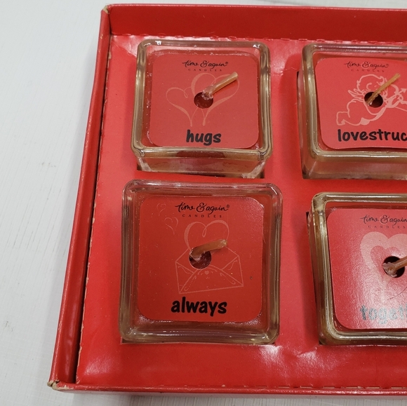 Ganz Time & Again Candle Red Votive Tealight Set Cinnamon Scented Valentines - Picture 6 of 16